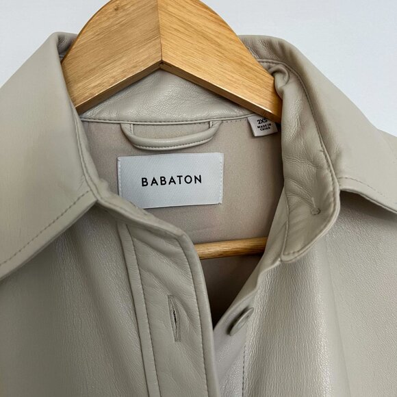 Aritzia Babaton Pelli Vegan Leather Shirt Jacket, 2XS, Matt Pearl - Picture 6 of 6